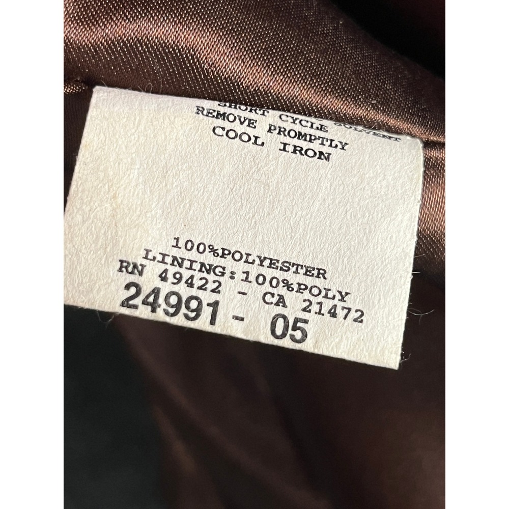 VTG Jessica McClintock Bridal‎ Halter Maxi Dress Brown Satin Trim Formal Size 14 - Picture 10 of 11